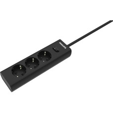Philips сетевой фильтр 3 Розетки, кабель - 2M, черный